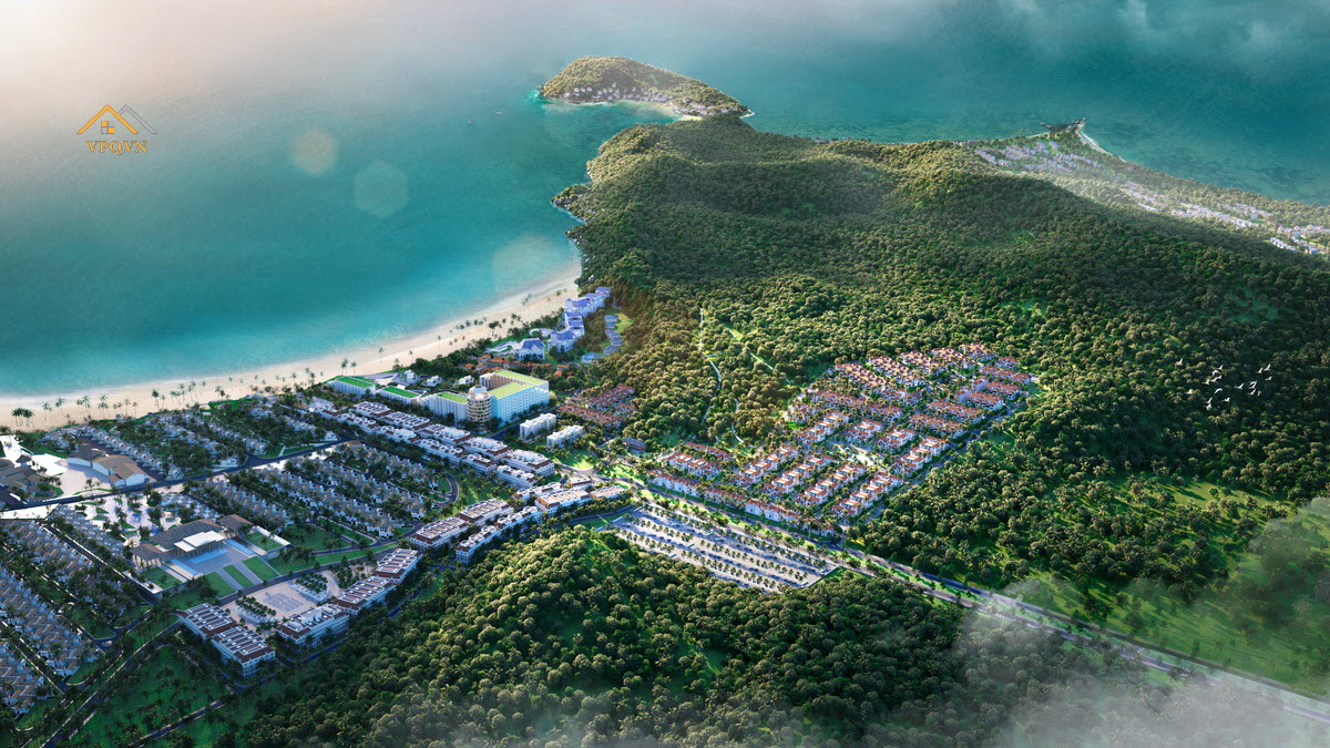 Phối cảnh tổng thể dự án biệt thự Sun Tropical Village Phú Quốc hướng ra Mũi Ông Đội